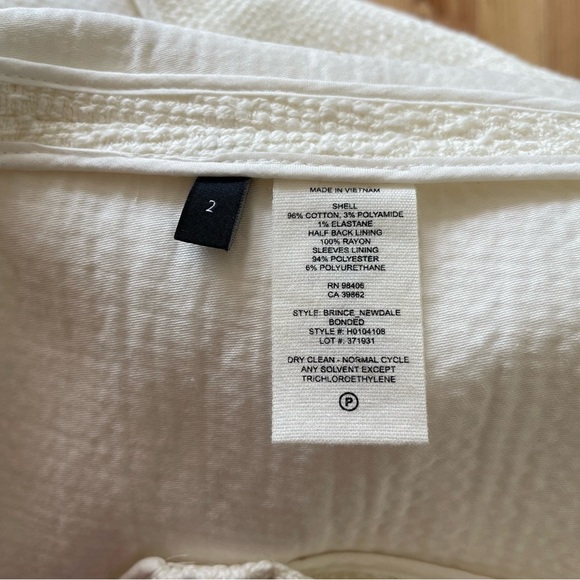 Theory Cotton Textured Brince Newdale Bonded Warm Ivory Blazer H0104108 EUC Sz 2 - Picture 10 of 12